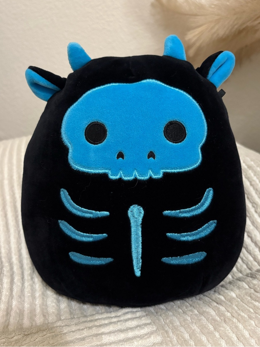 Squishmallows Black and Bright Blue Skeleton Plush